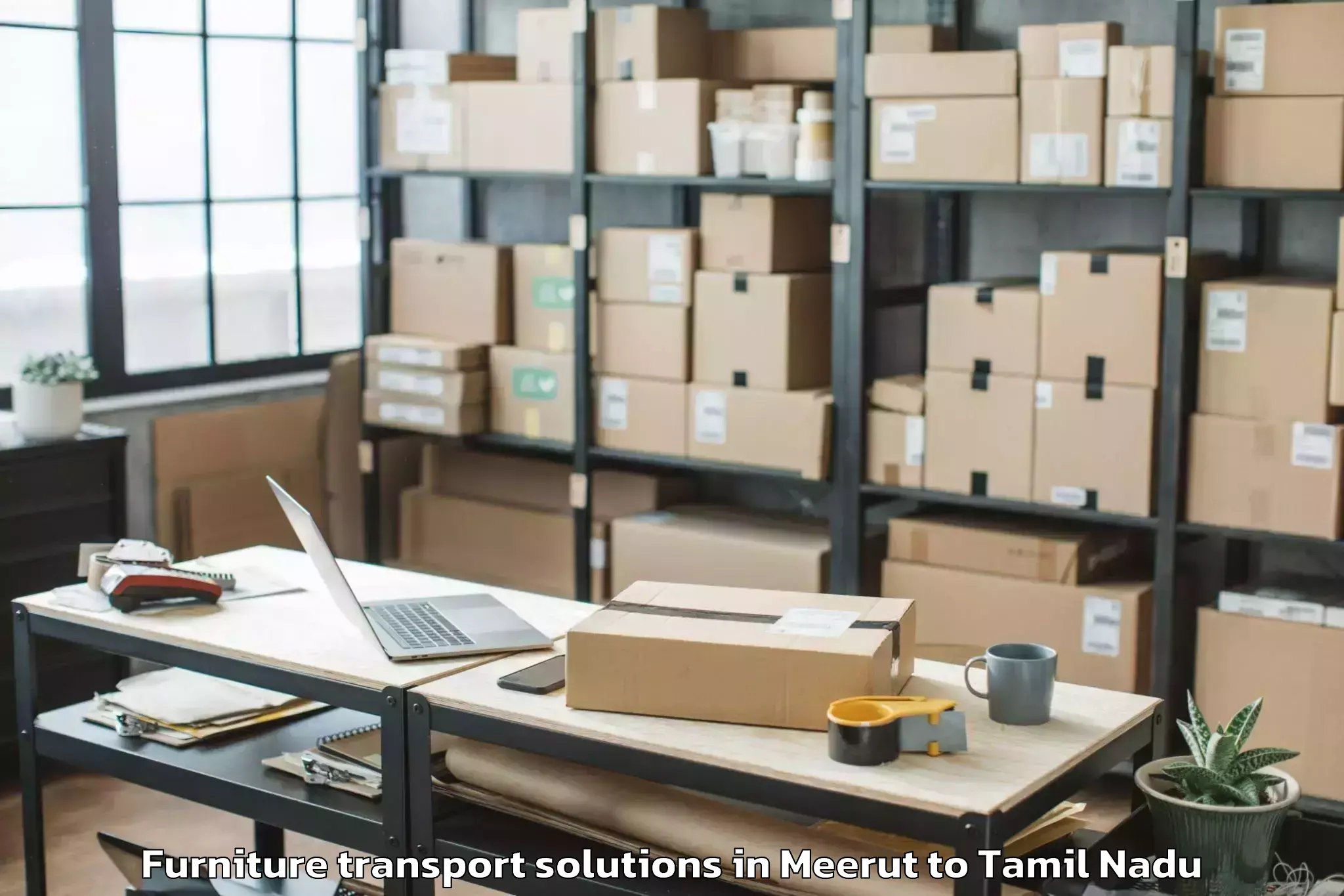 Affordable Meerut to Alanganallur Furniture Transport Solutions